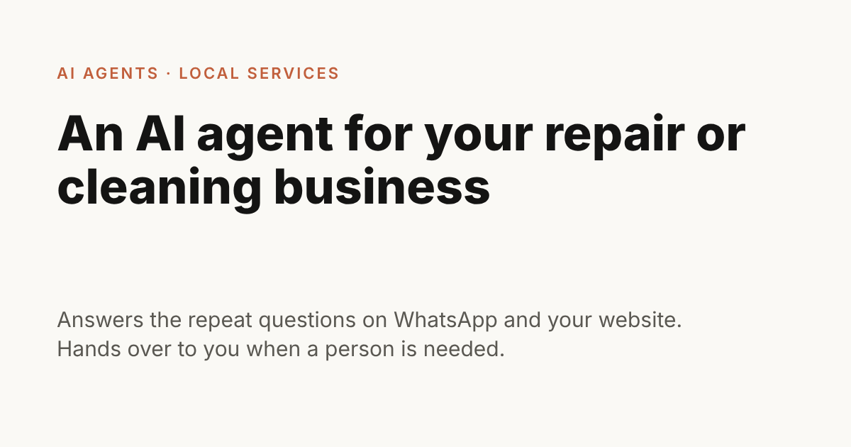 AI Agent for a Local Service Business: A Practical Guide