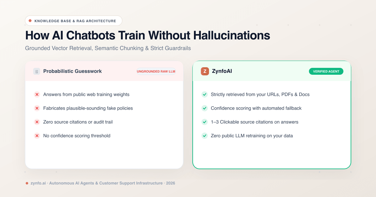 How AI Chatbots Train on Business Data Without Hallucinations: Grounded RAG Explained
