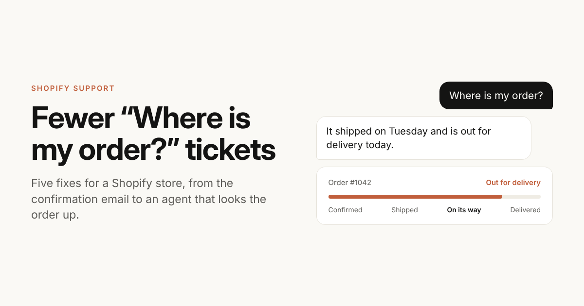 How to Reduce "Where Is My Order?" Tickets on Shopify