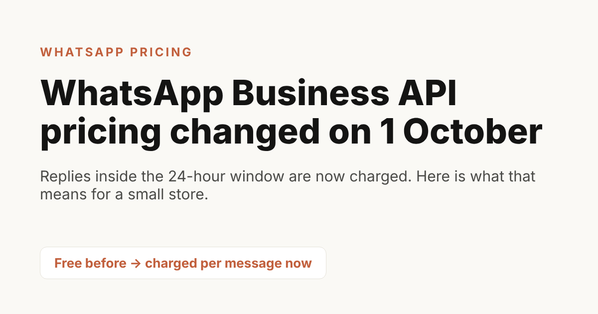 WhatsApp Business API Pricing 2026: What Changed Oct 1